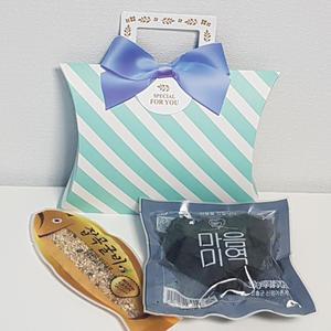 하트미역굴비세트(민트반달리본손잡이) 추석 한가위 명절 새해 설 선물 어린이집 생일 선물 답례품 유치원
