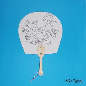 민화도안부채|모란도|편부채|민화부채