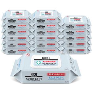 리꼬 데일리 소독티슈 캡형 60매 x18개 손소독 세정제균