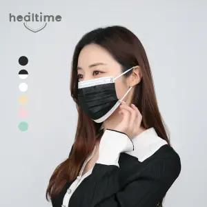 힐타임 투와이어 비말차단 KF-AD 마스크 블랙투톤 개별포장 50개