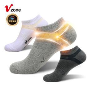 폴턴 브이존 남성 스니커즈 스포츠 골프 양말 3족