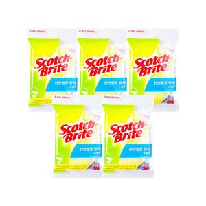 3M 스카치브라이트 천연펄프 망사 수세미 x 5개