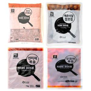 아워홈 김치볶음 메추리알장조림 오징어볶음 진미채 1kg 자취생 밑반찬 간편 밥도둑 대용량