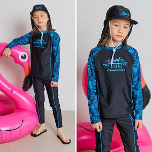 아이스샌드 주니어 아동 남아 래쉬가드 세트+플랩캡 3피스 초등학생 수영복 BR-91006