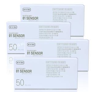 글루코카드01 당뇨 혈당 검사지 시험지 측정지 4박스 200매(27|07월)