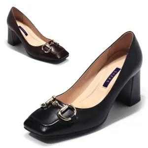 갤러리아 세라 여성 수제화 소가죽 스퀘어 펌프스 구두 통굽힐 S23P501 컬러 2