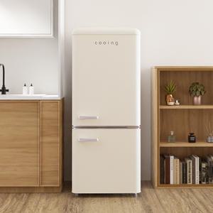 쿠잉 레트로 소형냉장고 REF-C182 크림 2도어 투도어 미니 원룸 음료수 가정용