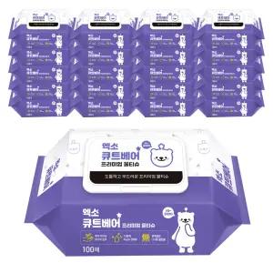 엑소 큐트베어 물티슈 캡형 100매 20팩