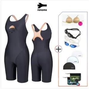 [레노마수영복](하남점)*폴리백 브라캡 증정*여성 4부 크로아 X백 반신수영복  RN-LS2E855-DG