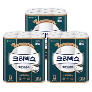 크리넥스 데코앤소프트 와이드 30m 24롤 X3팩