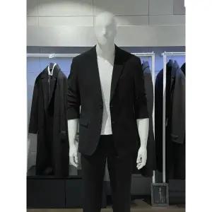 [트루젠]남성 봄여름 블랙 기본핏 스판 캐주얼 자켓 비지니스 콤비