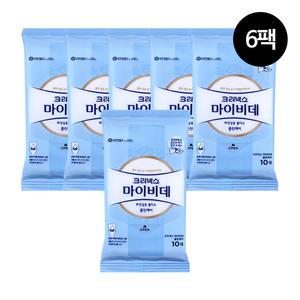 크리넥스 마이비데 클린케어 휴대용 물티슈 화장실용 10매 x 6팩