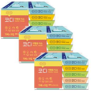코디 여행용 티슈 70매입 10개 3팩
