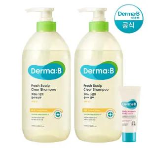 [공식] 더마비 프레쉬 스칼프 클리어 샴푸 (플로럴 그린) 1000ml x2개+튜브견본(랜덤)