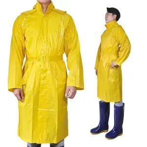 제이오마켓 심플 코트 우의 옐로우 L/배달 아웃도어 작업용 다회용 우비 비옷