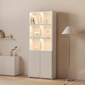 [아씨방가구]제니아 LED 조명 36T 선반 800 5단 도어형 책장