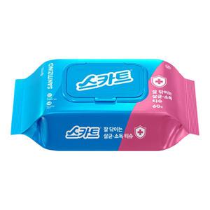 스카트 잘닦이는 살균 소독 티슈 60매