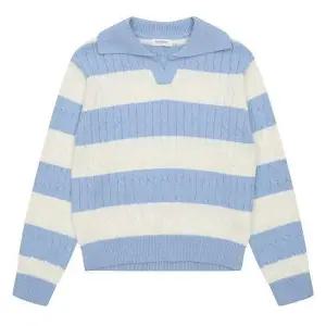 [에꼴리에] HC14 스트라이프케이블오픈카라니트 스트라이프 케이블  오픈카라 니트 (S30418765)