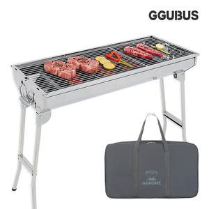 꾸버스 포터블 접이식 스텐 바베큐그릴 XL + 전용가방 SET 숯불 직화 화로 펜션 업소 캠핑용