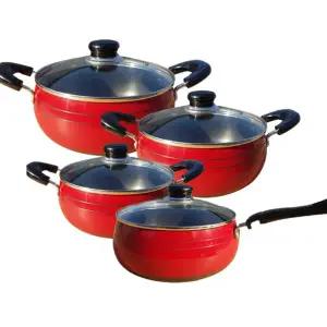 이젠서진 알루미늄 레드펄 경질 4종 냄비세트 편수 18cm 양수20cm +24cm + 26cm 가벼운냄비
