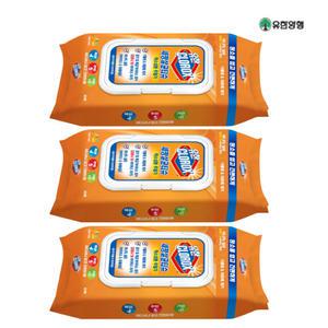 유한크로락스 세정살균티슈 오렌지퓨전 캡형60매 x3개