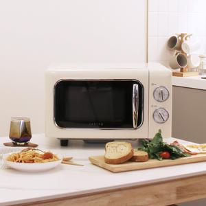 쿠잉 레트로 무회전 전자렌지 MC-R20FL 크림 플랫 소형 미니