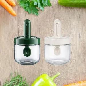 스푼 일체형 위생적인 유리 양념통 케이스