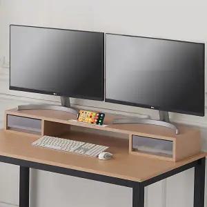 우드웰 스토리 서랍형 듀얼 모니터 받침대 MT-01