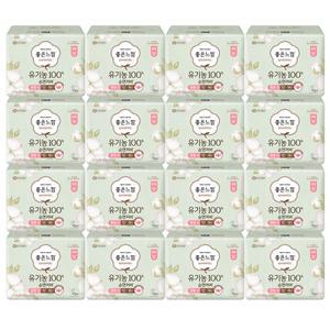 좋은느낌 유기농 순면 100% 울트라 날개 중형 18p x16개