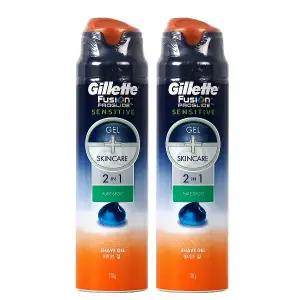질레트 퓨전 프로글라이드 센서티브 2in1 면도젤 170g 2개