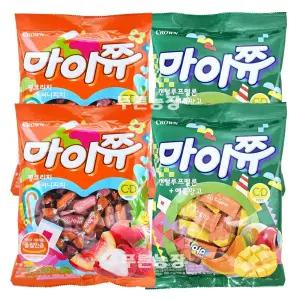 마이쮸 캔털루프멜론 애플망고 2봉 + 핑크리치 써니피치 2봉 (284gx4봉지) / 카라멜 학교 간식 대용량 신제품