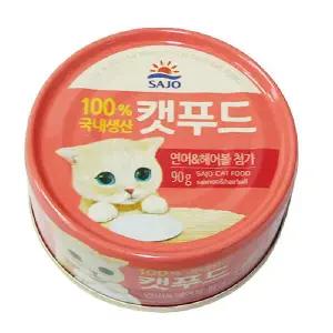 사조 캣푸드 로하이 연어헤어볼 90g x 24개 고양이캔