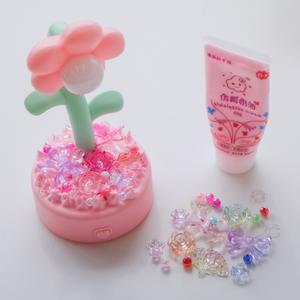 데코덴 꽃 조개 무드등 만들기 DIY 키트 꾸미기 세트 [공예 데코 파츠 재료 크림 본드 미니 귀여운 조명]