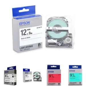 ( EPSON) 라벨테이프 12mm ( SS12K 흰색 검정)/라벨/테이프/라벨지/스티커/네임/라벨기/프린터/학교/인쇄