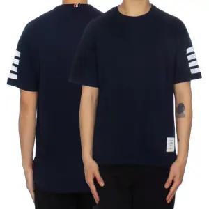 톰브라운 25FW 사선 반팔 티셔츠 네이비 MJS246A 07323 415