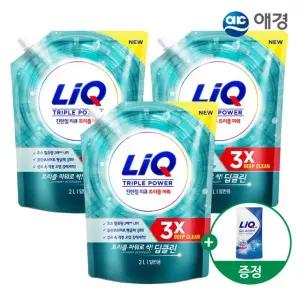 리큐 진한겔 딥클린 트리플파워 액체세제 리필 2L X 3개+효소부스터 300ml 제공 (일반/드럼 택1)