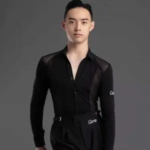 남성 댄스복 상의 라인 연습복 라틴 댄스