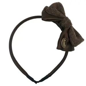 [빈](김해점)BZ62AX01BN 울 헤링본 브라운 리본 헤어밴드