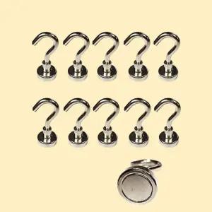 오버그로우 초강력 네오디움 마그네틱 고리 자석 10개입/후크 홀더 고리형 강력 걸이 걸고리 갈고리 걸이형