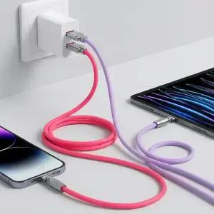 도파밍 초고속 고탄력 두꺼운 초고속 180도 회전 충전케이블120W USB C타입 8핀