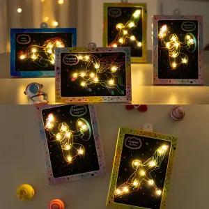 스크래치 별자리 액자 무드등 페이퍼 미술 만들기 그리기 놀이 키트 우주 가을 초등 어린이 체험