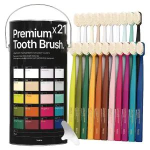 헤트라스 파스텔 프리미엄 스케일링 이중 미세 탄력모 칫솔 21개입 1세트