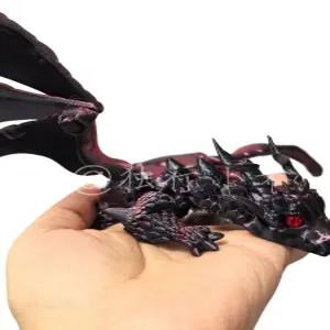 3D 프린팅 움직이는 흑룡 검은용 드래곤 장난감 피규어