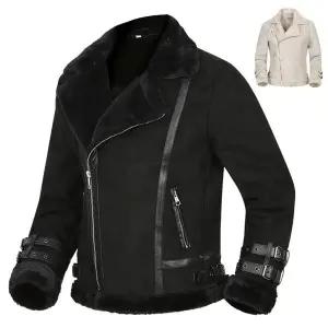 [하프클럽/디바옴므]스트랩 스웨이드 무스탕 점퍼 라이더 자켓 재킷