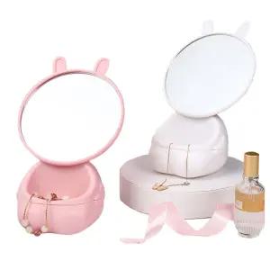 뷰레이터닷컴 토끼 미니 탁상거울 화장대 거울/탁상용/휴대용/책상/화장대/스탠드/원형거울/거울/테이블