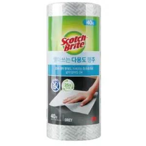 롤 키친타올 그레이 행주 3M 일회용 올드림 다용도 빨아쓰는 뜯어쓰는 40매 이트
