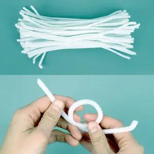 모루 핸드공예 미술 공예재료 모루 흰색 30cm 100개입/환경/물품/공예/재료/면끈/털모루/키트/거울/꾸미기