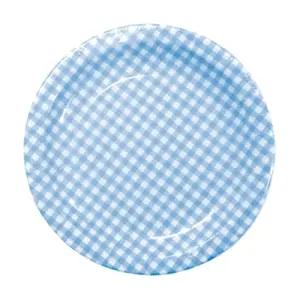 (블루 200mm 10p) 이라이프 종이접시/접시/일회용/종이/용기/칼라/원형/피크닉/그릇/1인/세트/위생/파티용