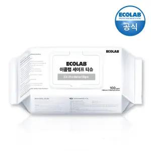 이콜랩 세이프 티슈 캡형 100매/대용량 항균 99.99% 에탄올 손소독용 항균물티슈