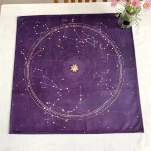 두꺼운 벨벳 타로카드 철학관 별자리스프레드천 퍼플 사주